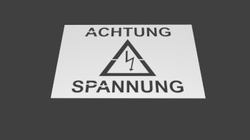 template "Achtung Spannung" (printed colour: white)